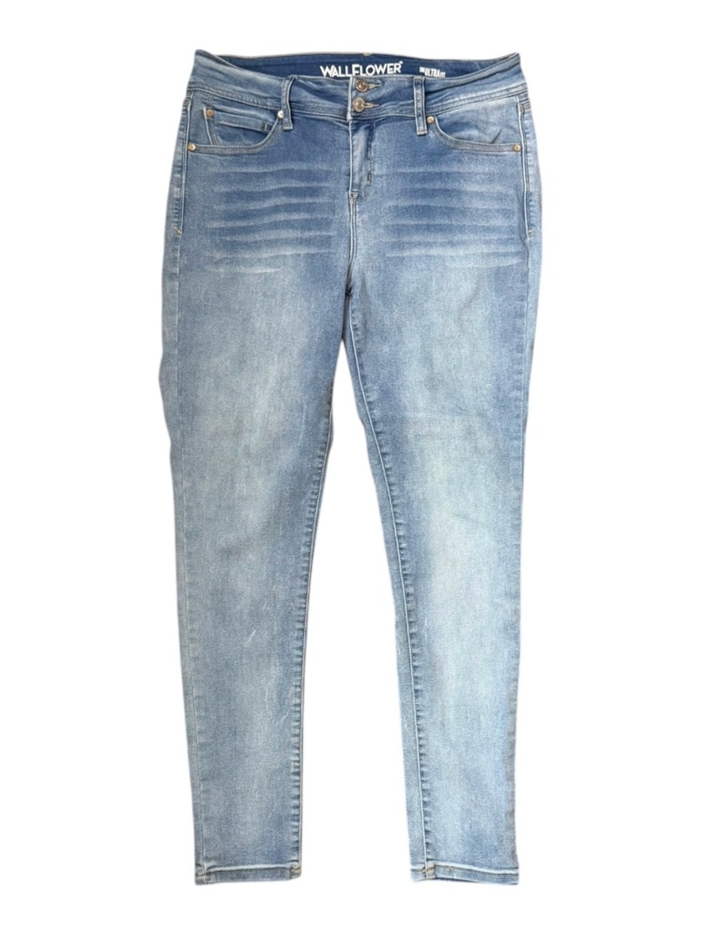 Wallflower Ultra Fit Jeans Skinny Women Light Wash Size 13 Reg Mid Rise